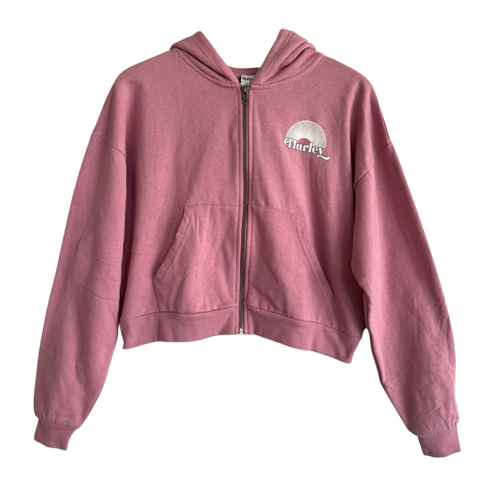 Hurley Pink Cropped Hooded Jacket